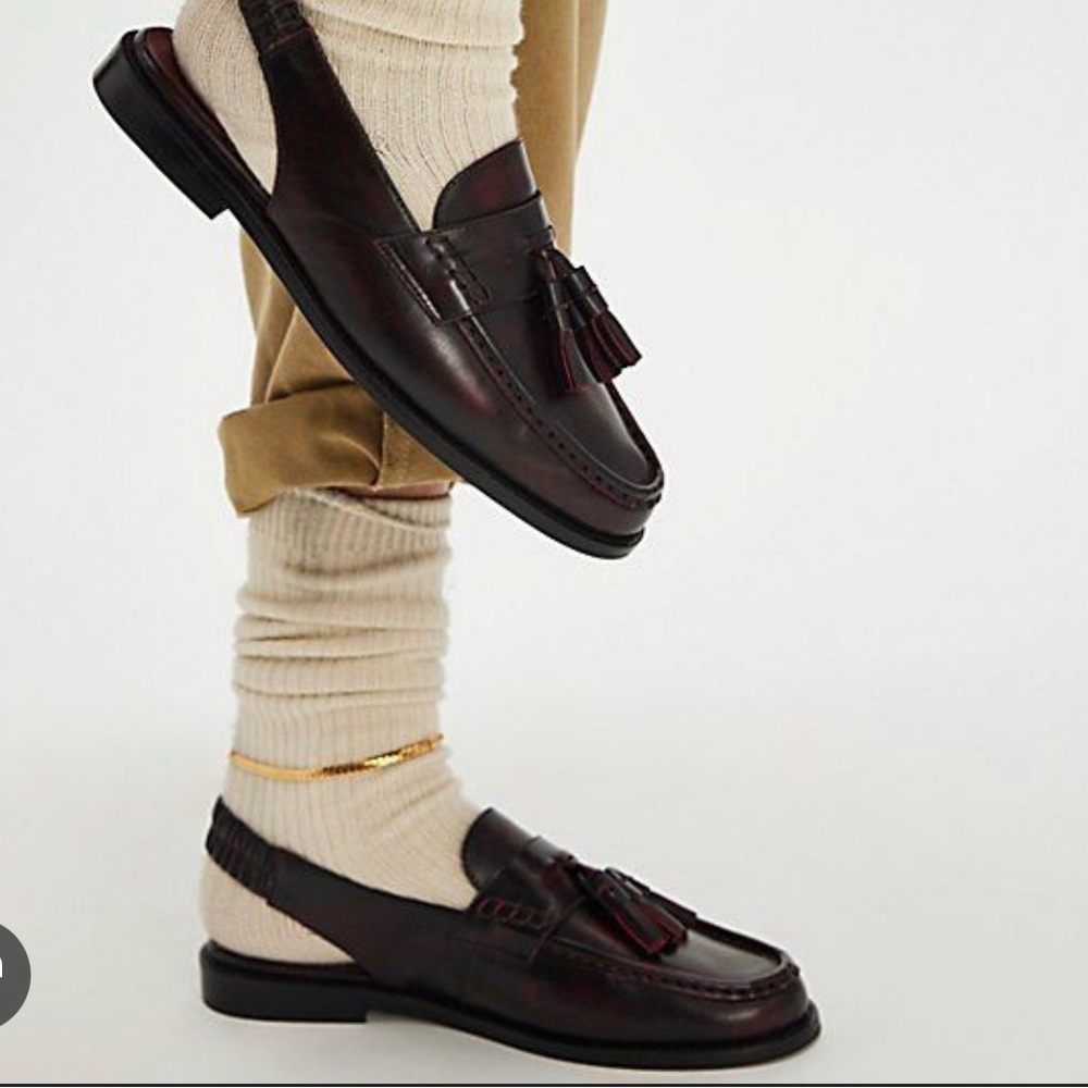 Free People Rich Brown Tassel Loafers